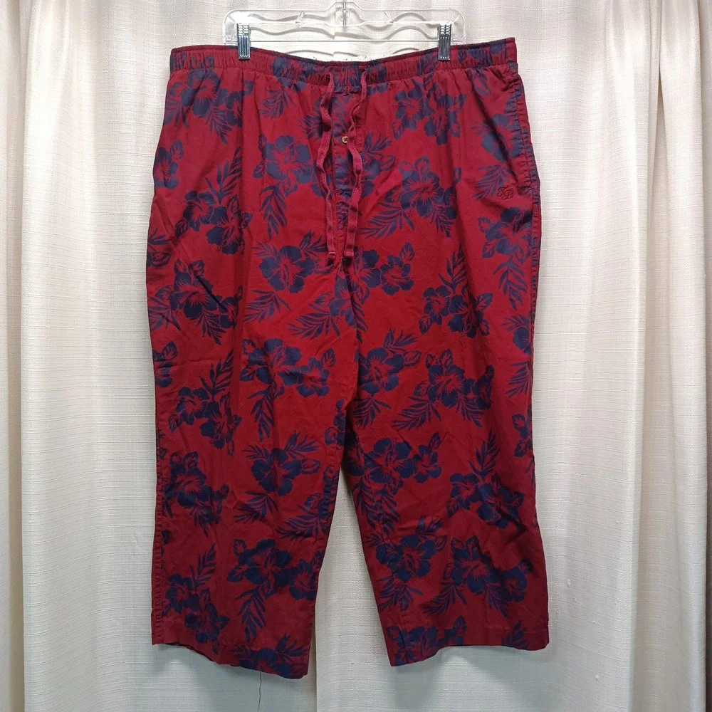 Tommy Bahama Mens XXL‎ Red Tropical Hibiscus Floral PJ Lounge Pants 38x23